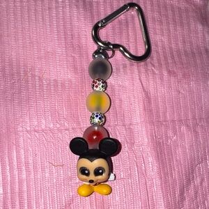 Disney Mickey Mouse Keychain with Black, Yellow, and Red Accents
